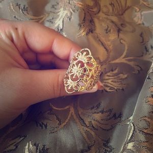 Gold Filigree Statement Ring